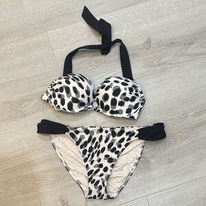 Victoria’s Secret Bombshell Black and White Animal Print Bikini